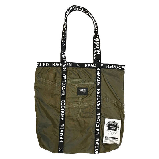 Christopher Raeburn green parachute tote bag
